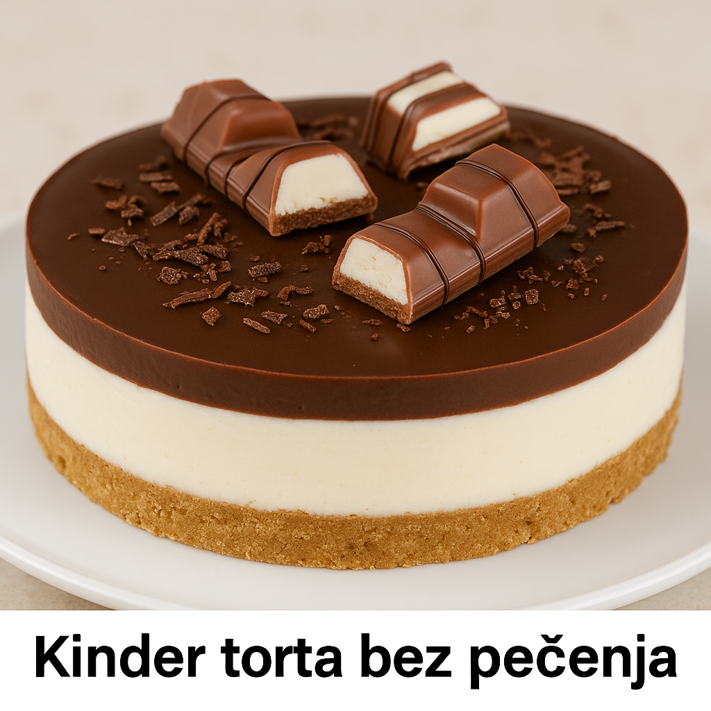 kinder torta bez pečenja sa čokoladnim slojevima