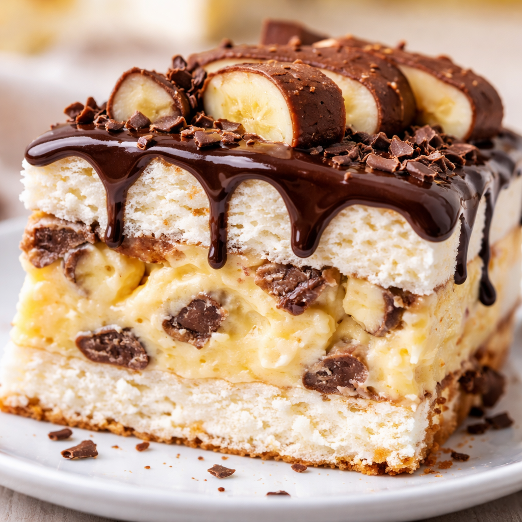 Kremasta Najlon torta s čokoladom i bananama, slojevita i dekorativna