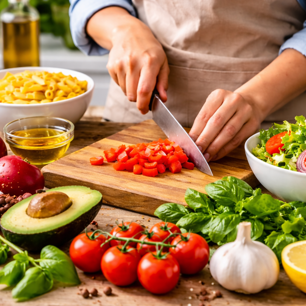 Kako naučiti kuhati – početnik reže povrće i priprema jednostavan obrok